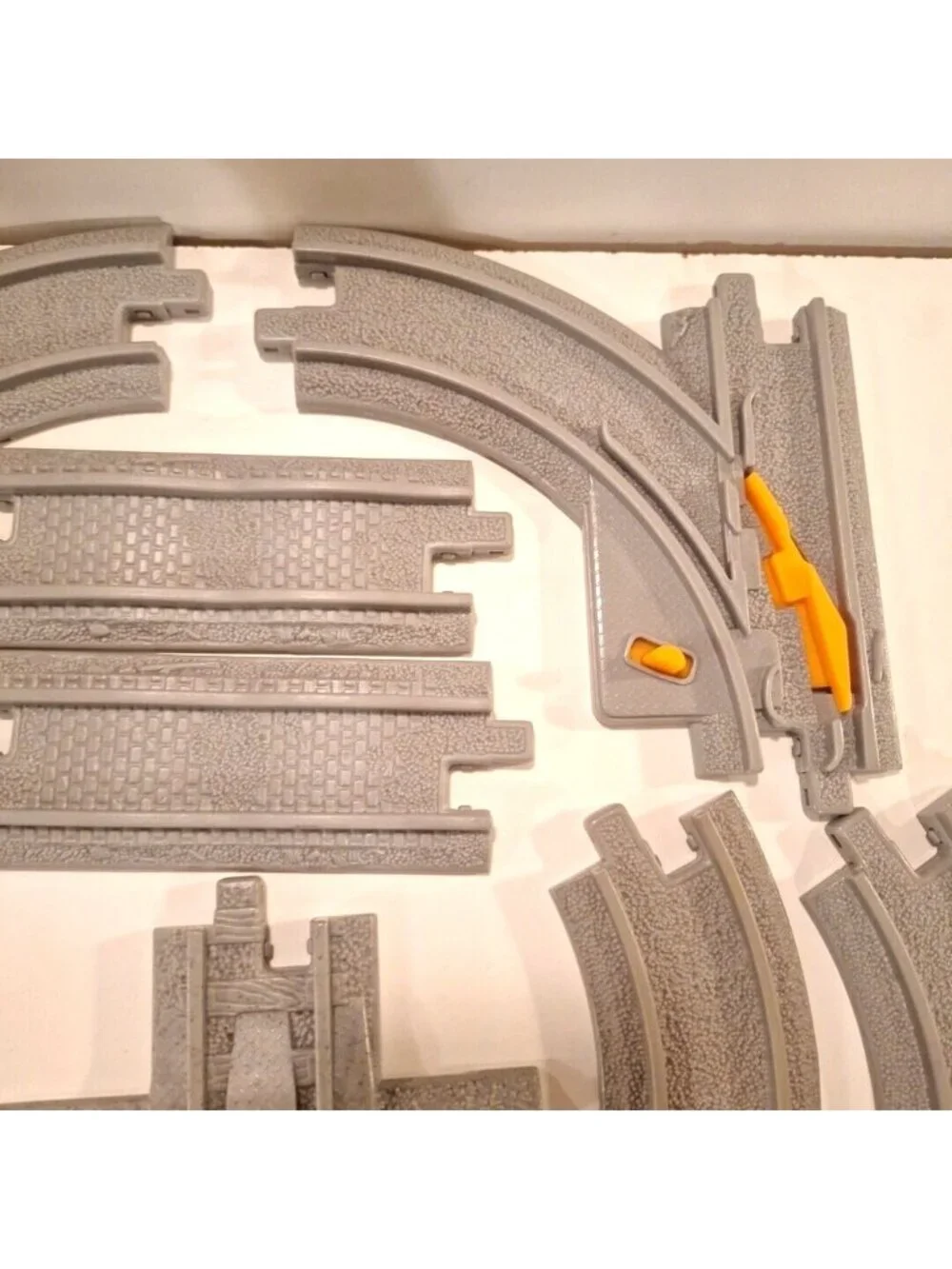 Geotrax Gray Railroad Train Tracks Lot 12 Pc  Straight Curves Fisher Price